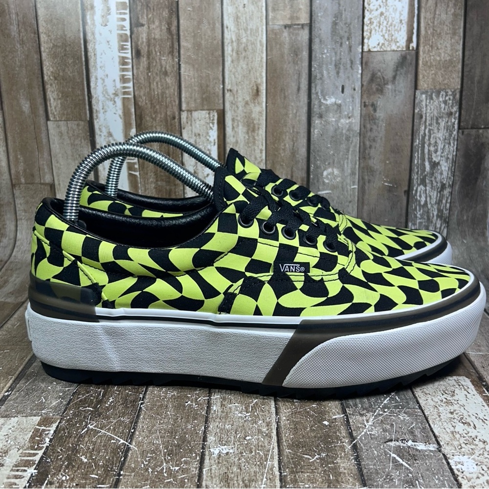 New Vans Era Stacked Warp Check Glow In The Dark Platform Men 8.5 Women 10